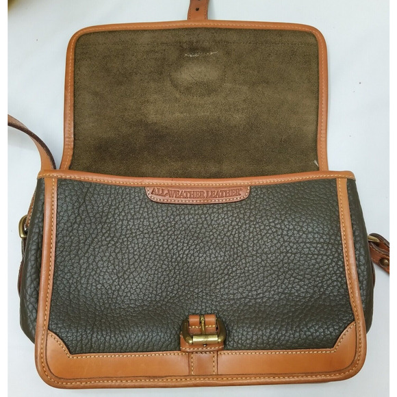 Dooney & Bourke Green Pebbled Leather Buckler Crossbody Bag -Vintage Made in USA - Picture 10 of 15